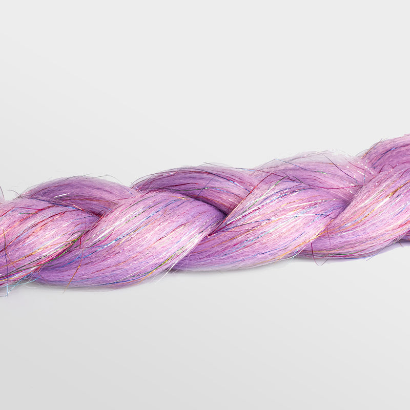 Lilac & Rainbow Tinsel Synthetic Jumbo Braid
