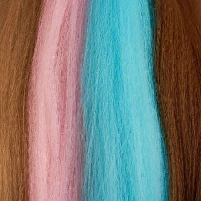 Brown, Pink & Blue Synthetic Jumbo Braid