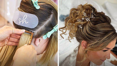 Wedding Updo with Client's Tape Hair Extensions