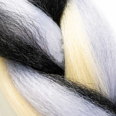 Black, Grey & Blonde Synthetic Jumbo Braid