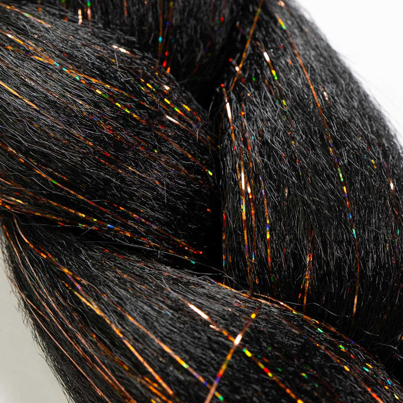 Black & Tinsel Synthetic Jumbo Braid