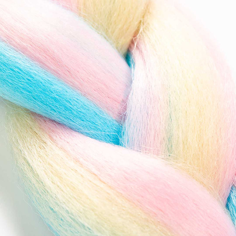 Blonde, Pink & Blue Synthetic Jumbo Braid