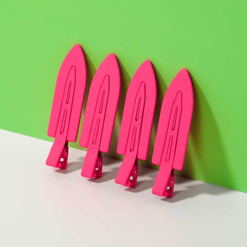 Bright Pink Matte Creaseless Clips