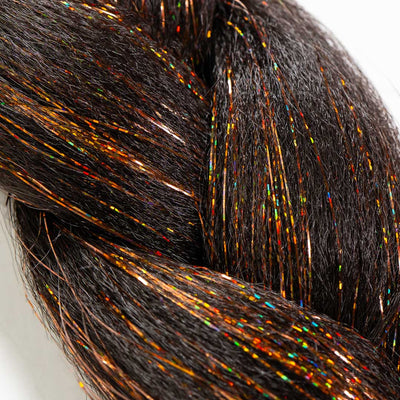 Dark Brown & Tinsel Synthetic Jumbo Braid
