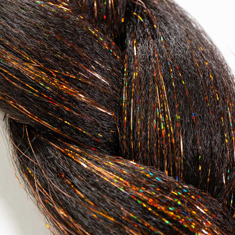 Dark Brown & Tinsel Synthetic Jumbo Braid
