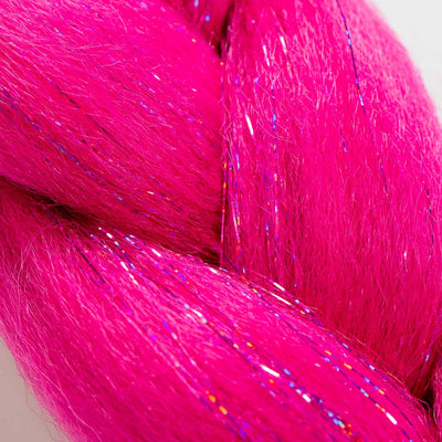 Dark Pink & Tinsel Synthetic Jumbo Braid