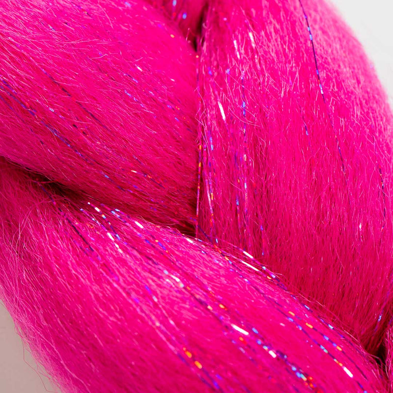 Dark Pink & Tinsel Synthetic Jumbo Braid