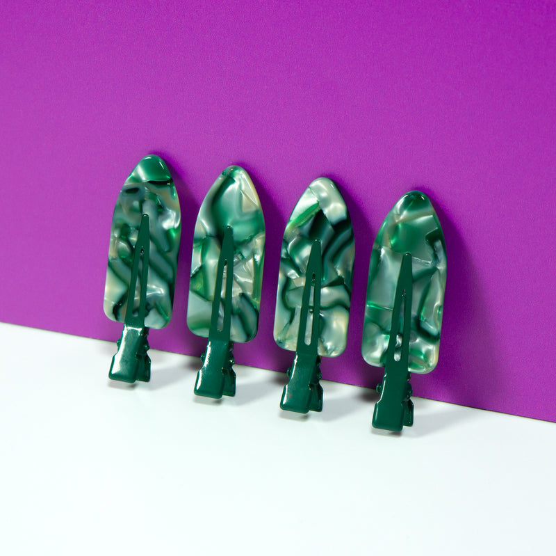 Sage Swirl Creaseless Clips