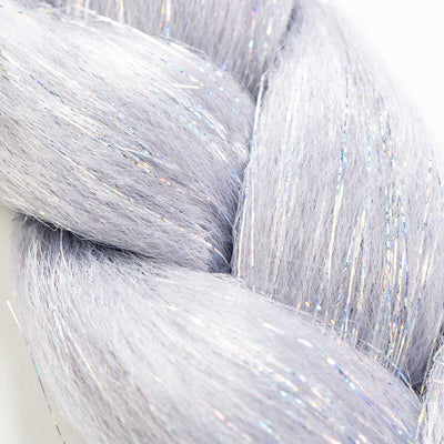Grey & Tinsel Synthetic Jumbo Braid