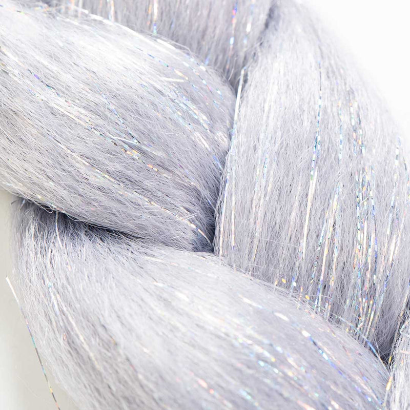 Grey & Tinsel Synthetic Jumbo Braid