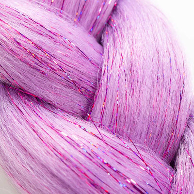 Lilac & Pink Tinsel Synthetic Jumbo Braid