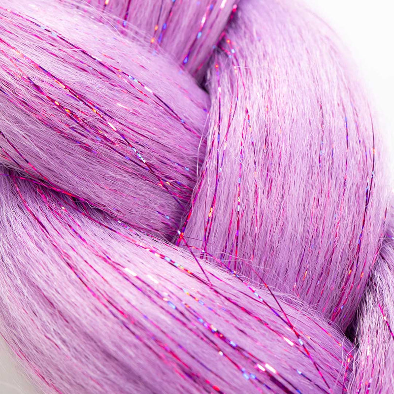 Lilac & Pink Tinsel Synthetic Jumbo Braid