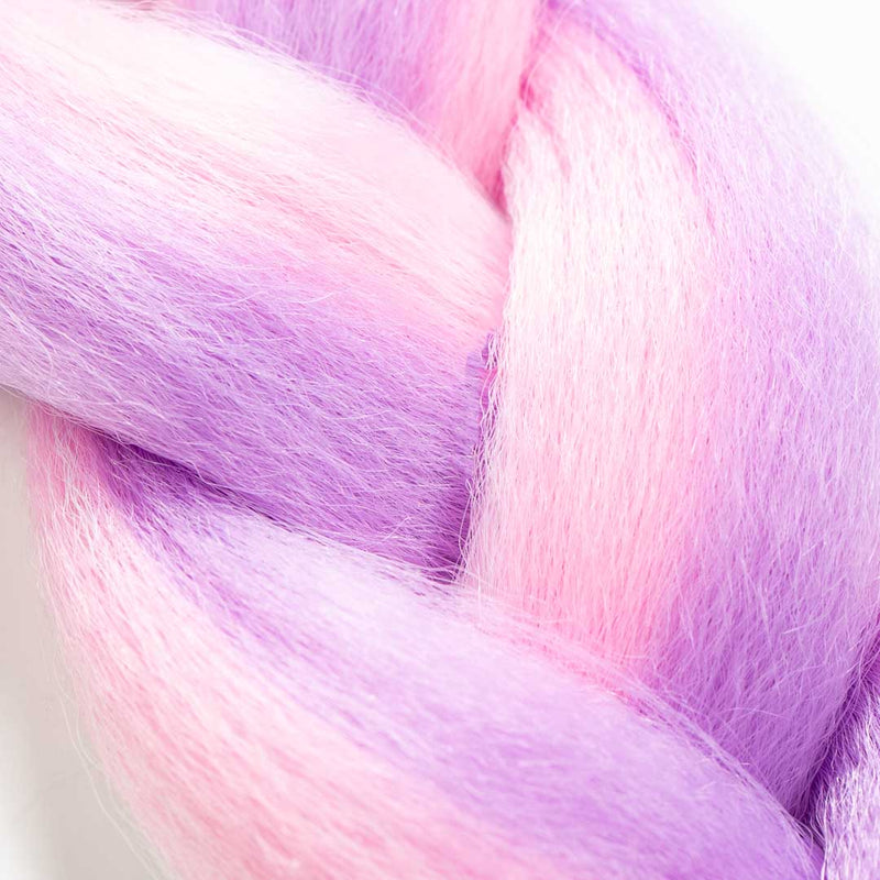 Lilac, Pink & Blue Synthetic Jumbo Braid
