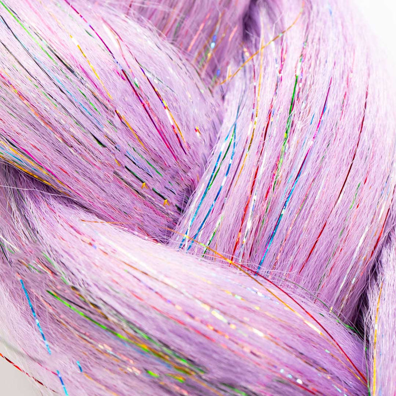 Lilac & Rainbow Tinsel Synthetic Jumbo Braid