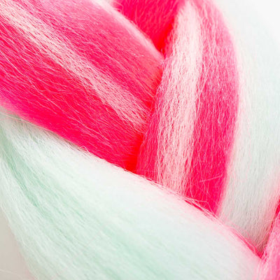 Neon Pink & Blue Synthetic Jumbo Braid