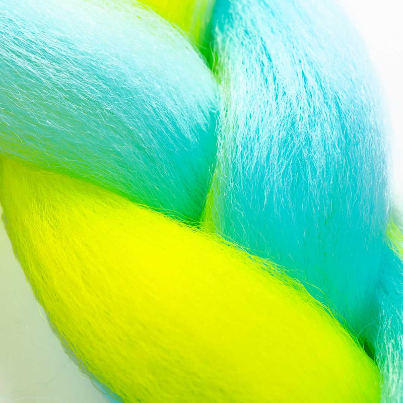 Neon Yellow & Blue Synthetic Jumbo Braid