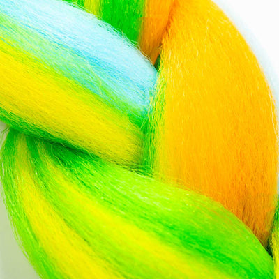 Orange, Blue, Green & Yellow Synthetic Jumbo Braid