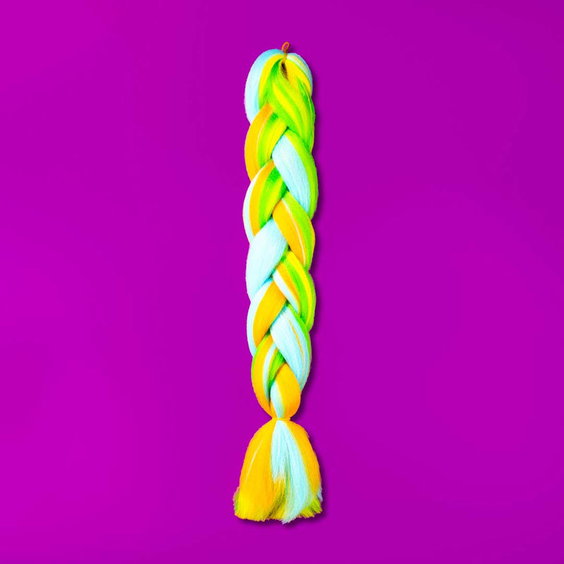 Orange, Blue, Green & Yellow Synthetic Jumbo Braid