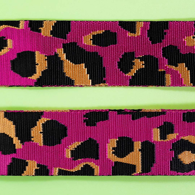 Pink Leopard Woven Strap Set