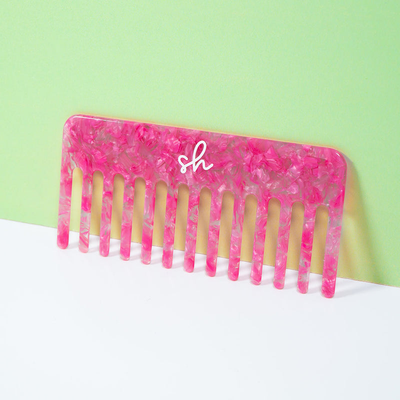 Pink Marble Curl Comb