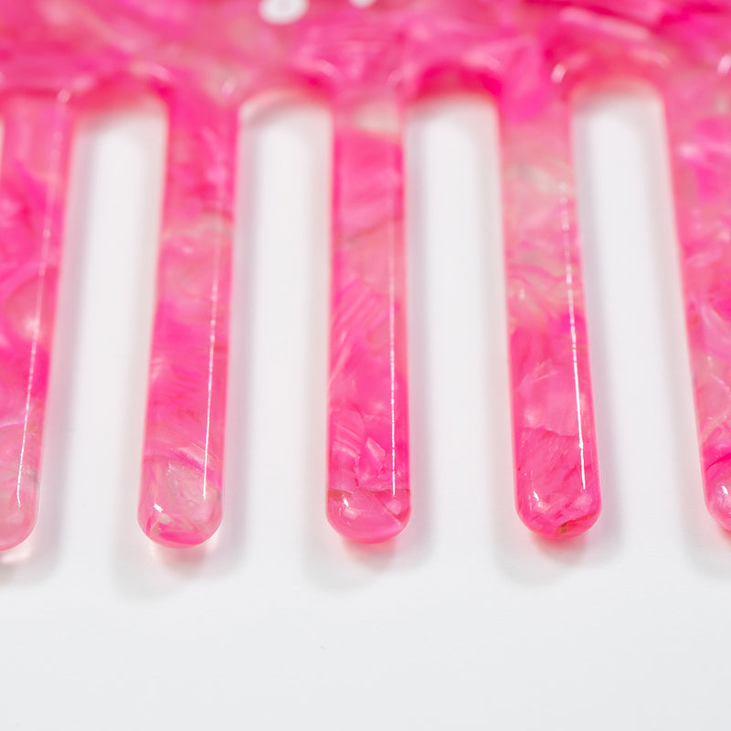 Pink Marble Curl Comb