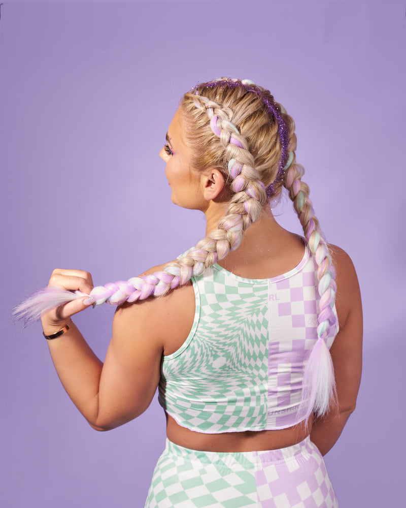 Lilac, Pink & Blue Synthetic Jumbo Braid