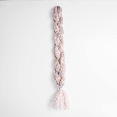 Grey & Rainbow Tinsel Synthetic Jumbo Braid