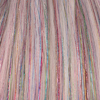 Grey & Rainbow Tinsel Synthetic Jumbo Braid