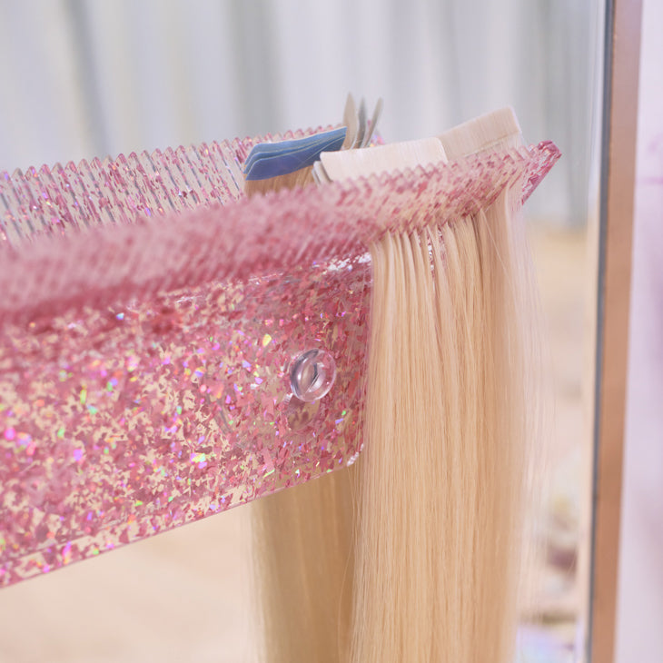 Pink Glitter Hair Extension Holder