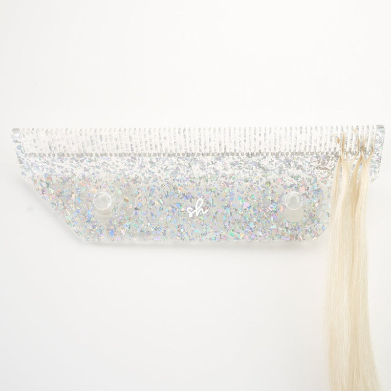 Silver Glitter Hair Extension Holder