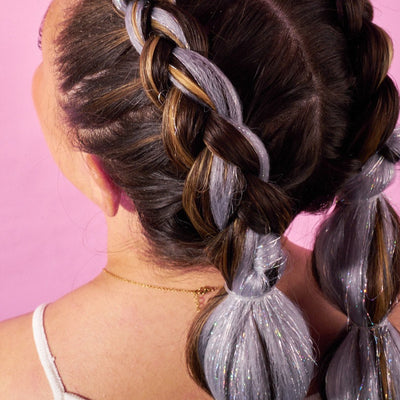 Grey & Tinsel Synthetic Jumbo Braid