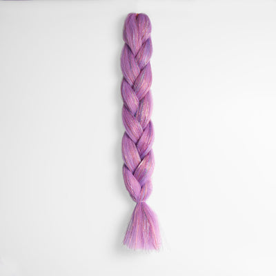 Lilac & Rainbow Tinsel Synthetic Jumbo Braid