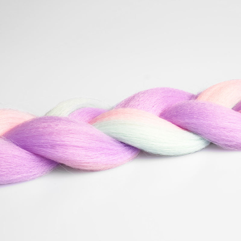 Lilac, Pink & Blue Synthetic Jumbo Braid