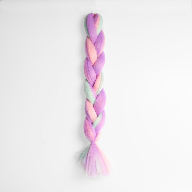 Lilac, Pink & Blue Synthetic Jumbo Braid