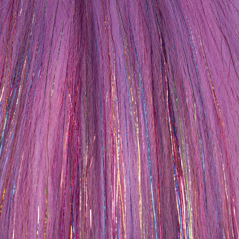Lilac & Rainbow Tinsel Synthetic Jumbo Braid