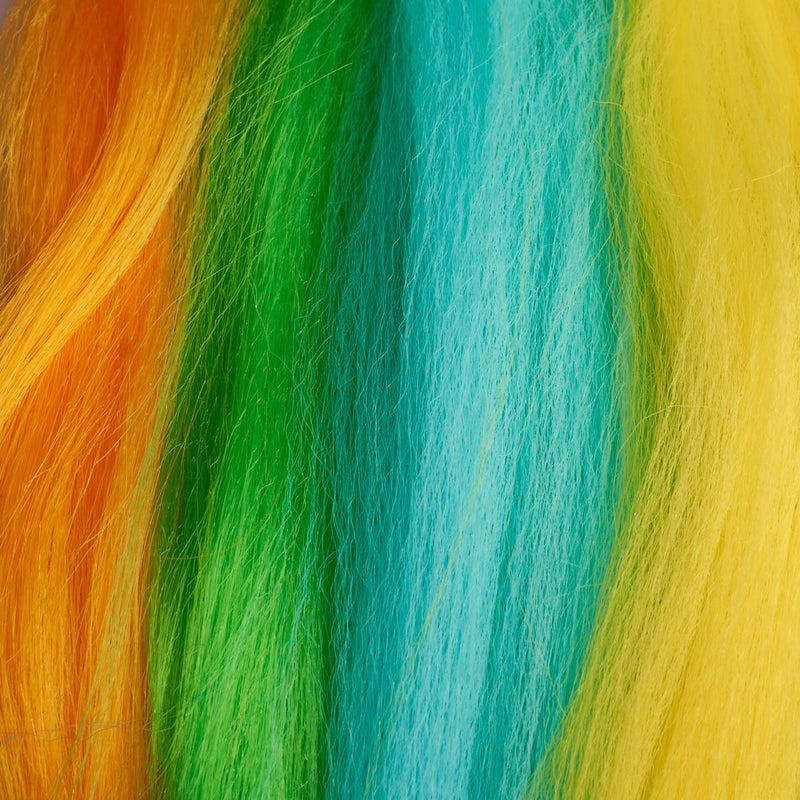 Orange, Blue, Green & Yellow Synthetic Jumbo Braid